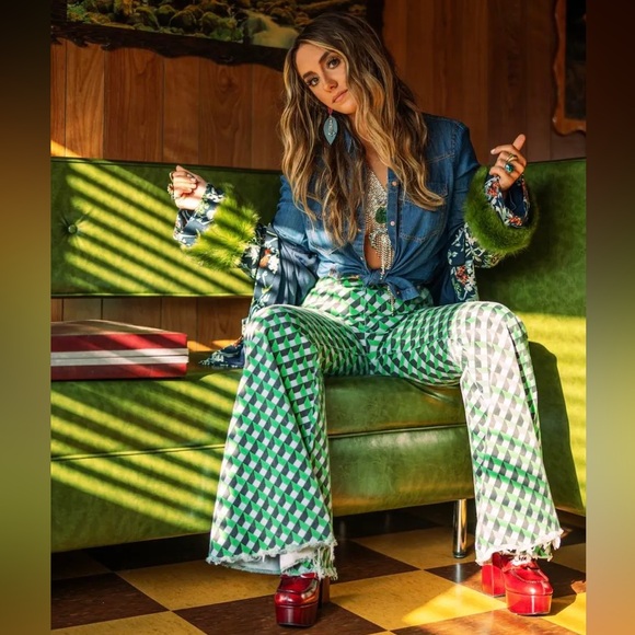 Free People Just Float On Flares Geo Print Size 25 - Picture 1 of 15